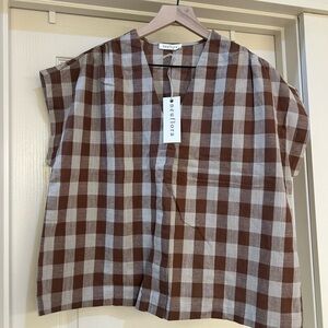 Brown gingham women’s Shirt